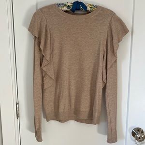 Abercrombie & Fitch crewneck sweater with ruffle sleeve - Size Small